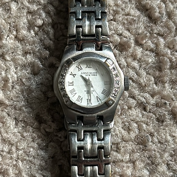 Anne Klein‎ New York vintage silver diamond swiss watch one size length: 6in - Picture 1 of 9